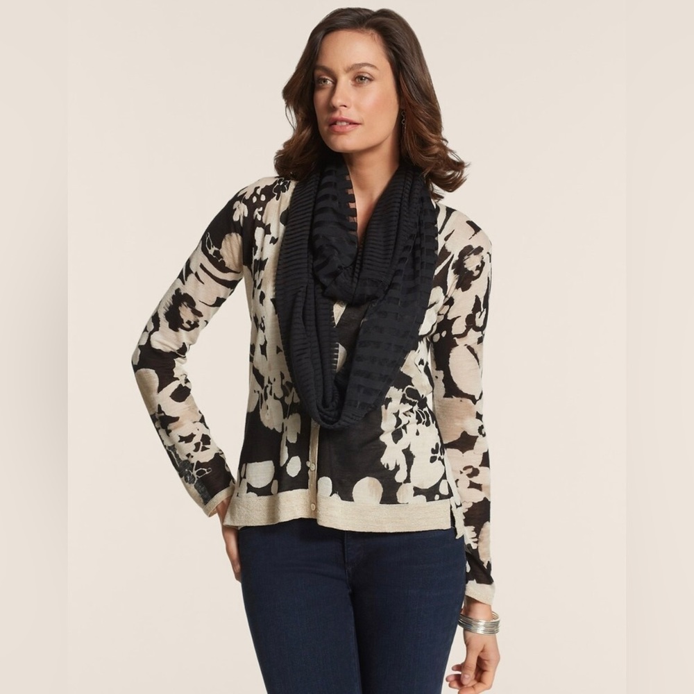 NWT - Chico’s Mikey Infinity Scarf black
